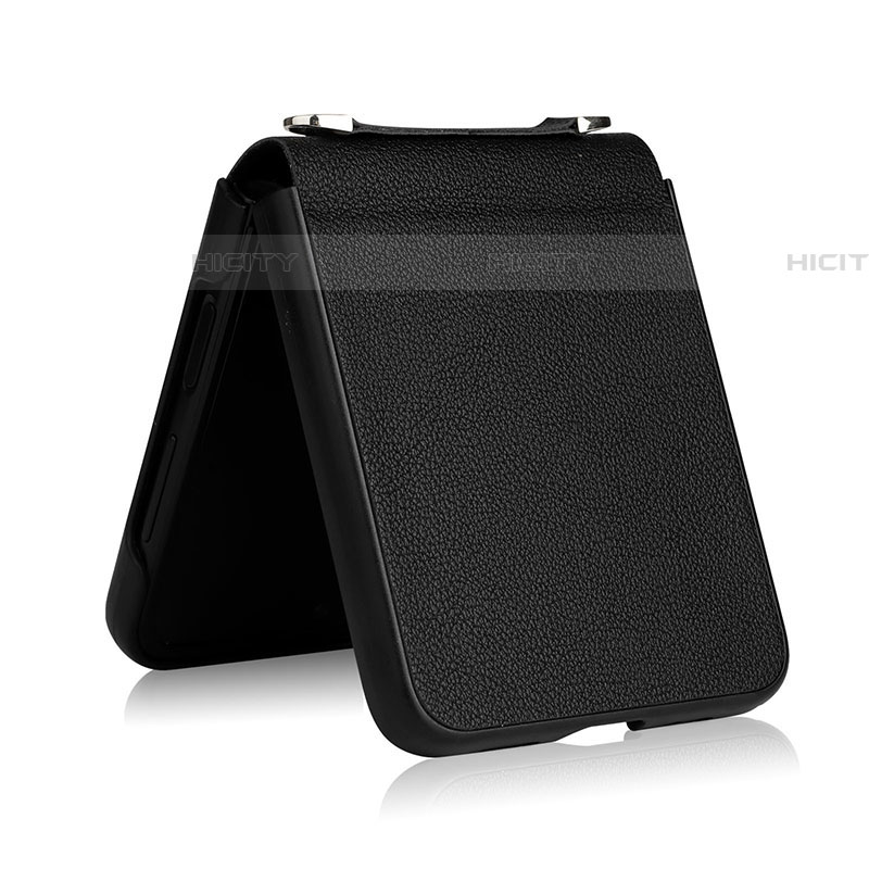 Funda Bumper Lujo Cuero y Plastico Mate Carcasa T02 para Samsung Galaxy Z Flip4 5G