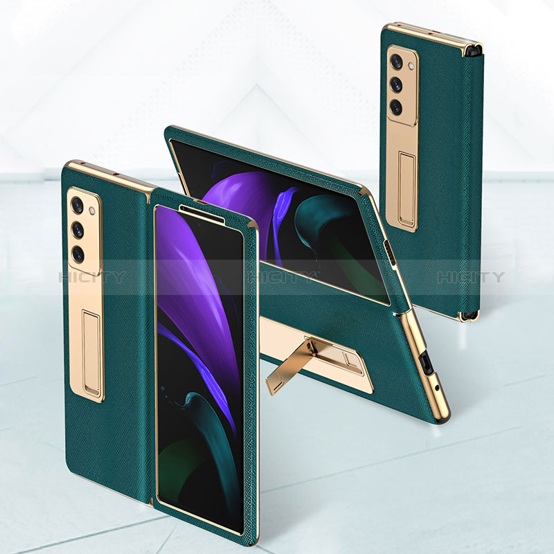 Funda Bumper Lujo Cuero y Plastico Mate Carcasa T02 para Samsung Galaxy Z Fold2 5G