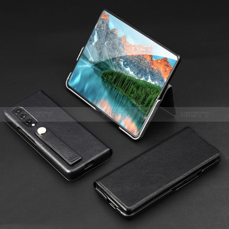 Funda Bumper Lujo Cuero y Plastico Mate Carcasa T02 para Samsung Galaxy Z Fold3 5G