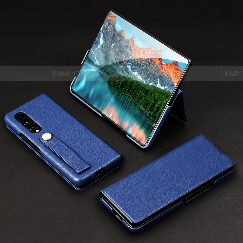 Funda Bumper Lujo Cuero y Plastico Mate Carcasa T02 para Samsung Galaxy Z Fold4 5G
