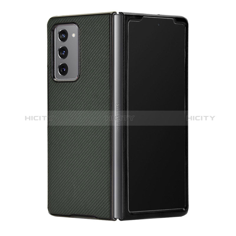 Funda Bumper Lujo Cuero y Plastico Mate Carcasa T03 para Samsung Galaxy Z Fold2 5G