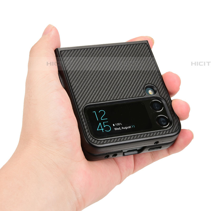 Funda Bumper Lujo Cuero y Plastico Mate Carcasa T04 para Samsung Galaxy Z Flip4 5G