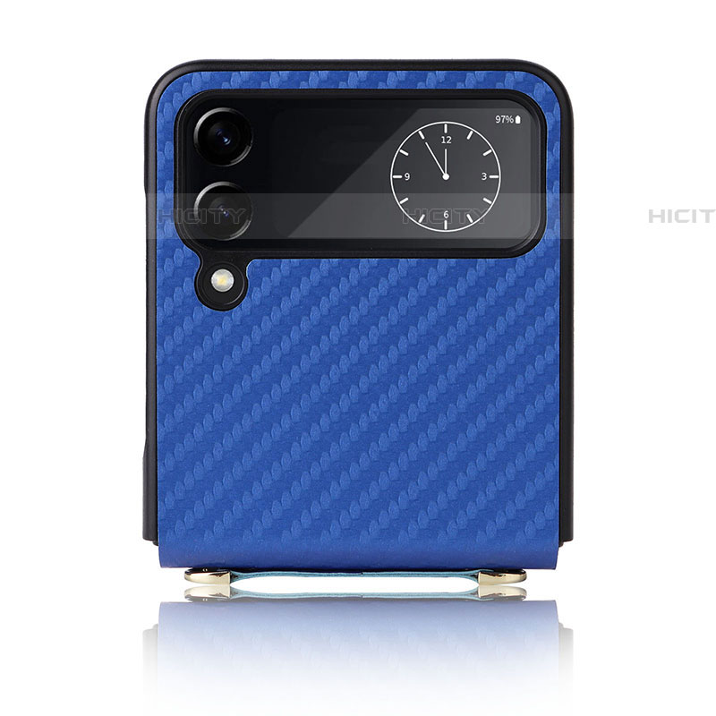 Funda Bumper Lujo Cuero y Plastico Mate Carcasa T05 para Samsung Galaxy Z Flip4 5G
