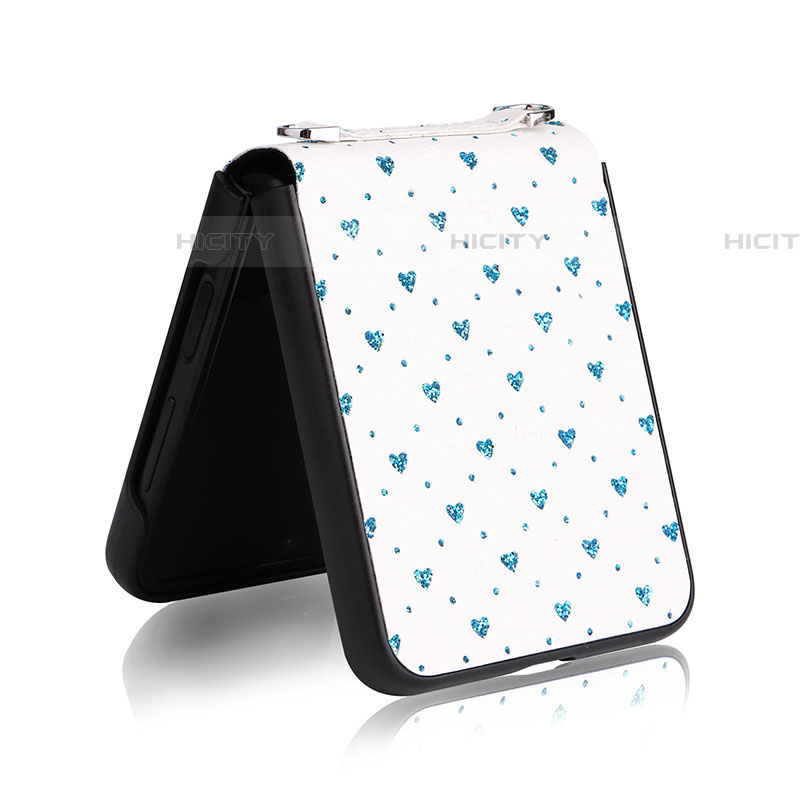 Funda Bumper Lujo Cuero y Plastico Mate Carcasa T06 para Samsung Galaxy Z Flip4 5G