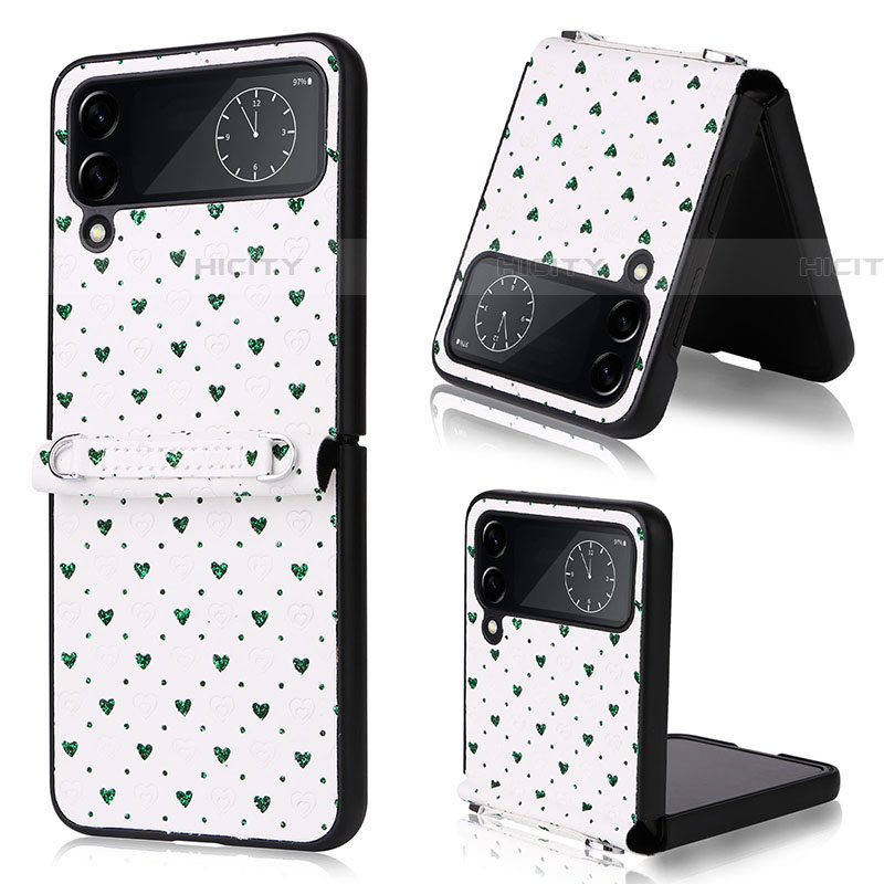 Funda Bumper Lujo Cuero y Plastico Mate Carcasa T06 para Samsung Galaxy Z Flip4 5G