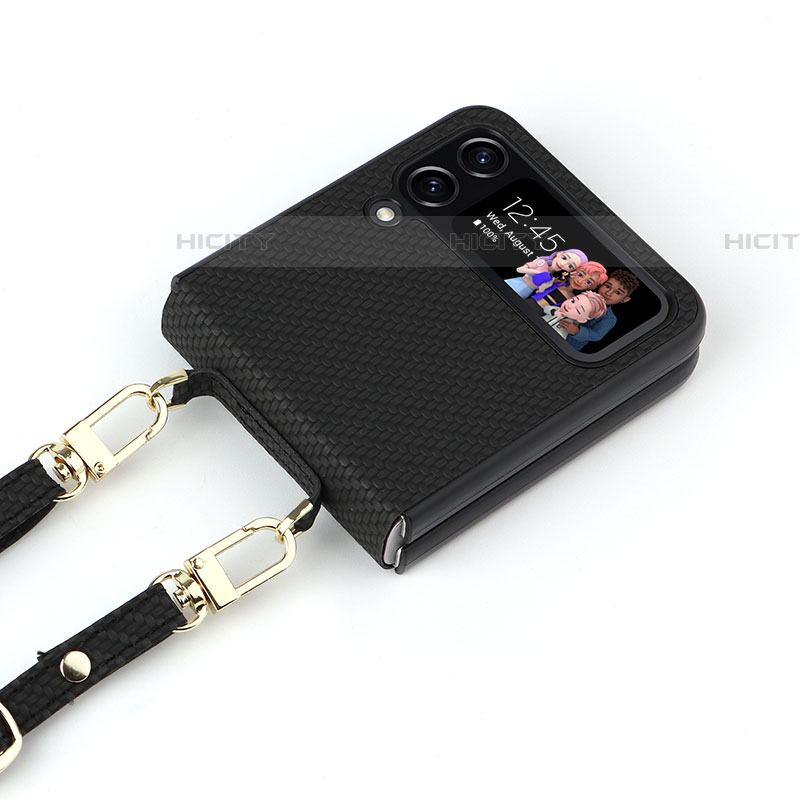 Funda Bumper Lujo Cuero y Plastico Mate Carcasa T07 para Samsung Galaxy Z Flip4 5G