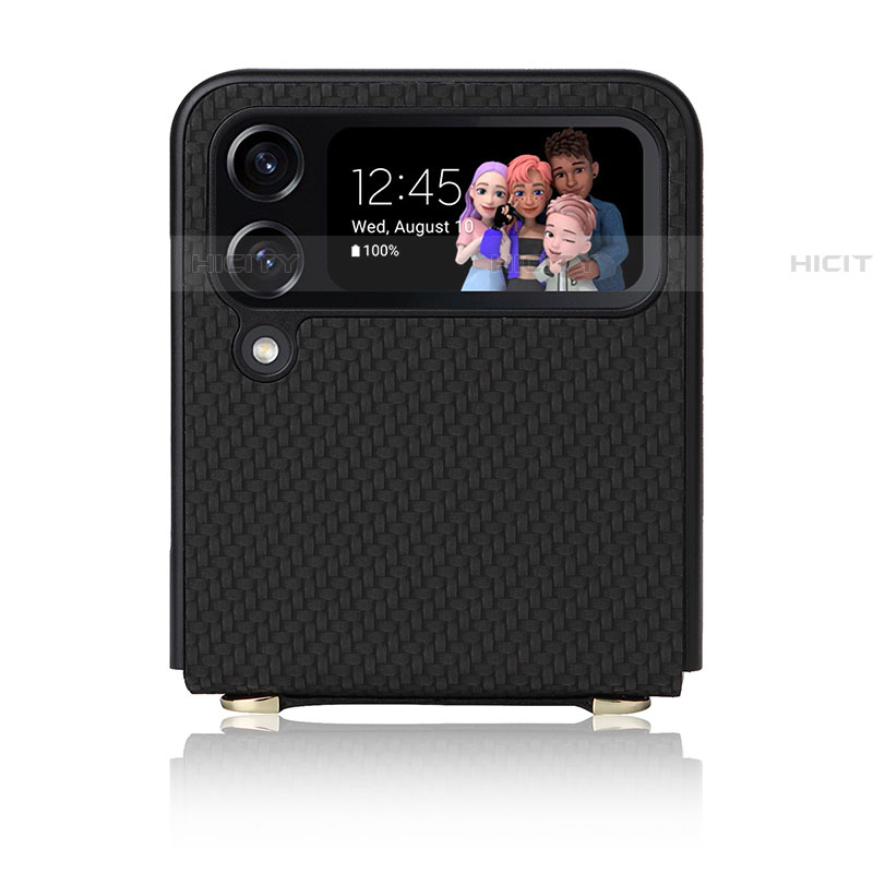 Funda Bumper Lujo Cuero y Plastico Mate Carcasa T07 para Samsung Galaxy Z Flip4 5G