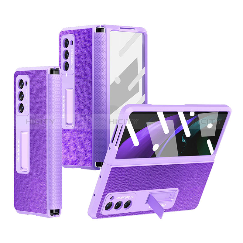 Funda Bumper Lujo Cuero y Plastico Mate Carcasa Z03 para Samsung Galaxy Z Fold2 5G