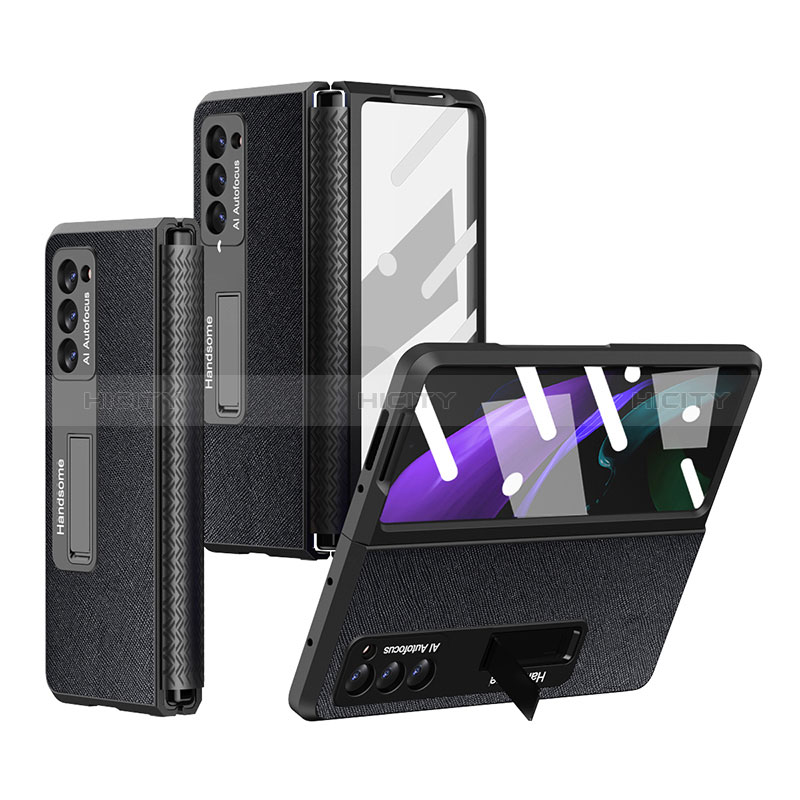 Funda Bumper Lujo Cuero y Plastico Mate Carcasa Z03 para Samsung Galaxy Z Fold2 5G