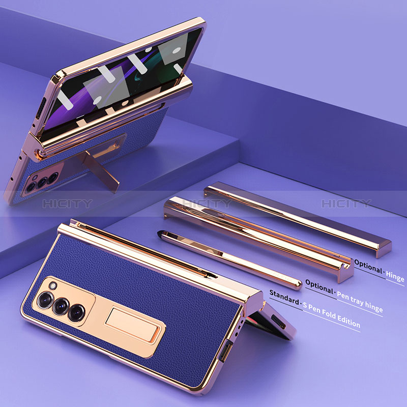 Funda Bumper Lujo Cuero y Plastico Mate Carcasa Z05 para Samsung Galaxy Z Fold2 5G