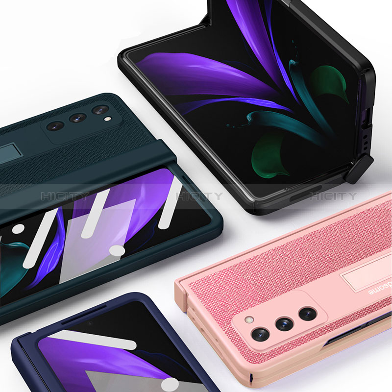Funda Bumper Lujo Cuero y Plastico Mate Carcasa Z06 para Samsung Galaxy Z Fold2 5G