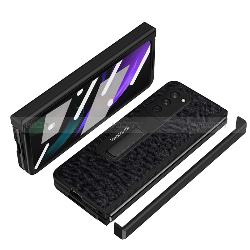 Funda Bumper Lujo Cuero y Plastico Mate Carcasa Z07 para Samsung Galaxy Z Fold2 5G