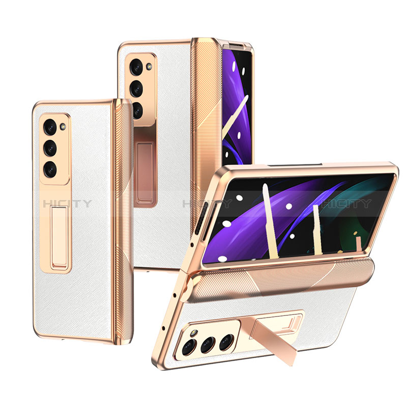 Funda Bumper Lujo Cuero y Plastico Mate Carcasa Z09 para Samsung Galaxy Z Fold2 5G