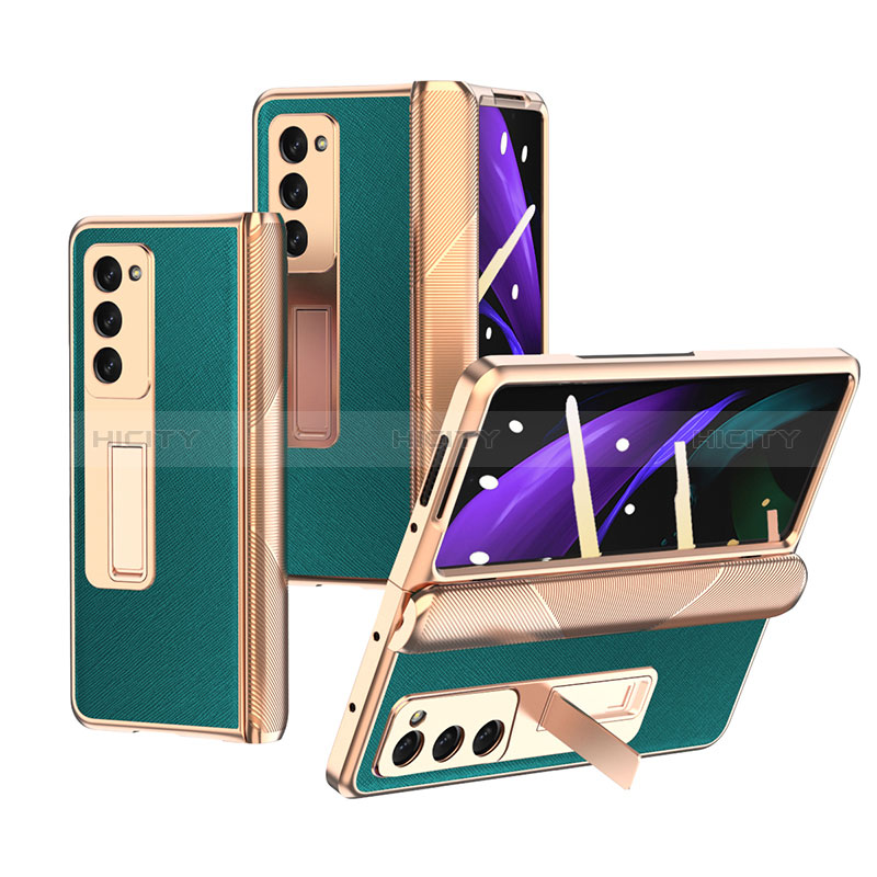 Funda Bumper Lujo Cuero y Plastico Mate Carcasa Z09 para Samsung Galaxy Z Fold2 5G