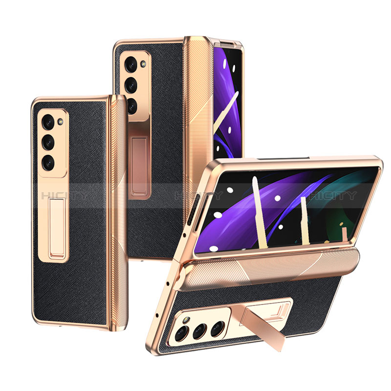 Funda Bumper Lujo Cuero y Plastico Mate Carcasa Z09 para Samsung Galaxy Z Fold2 5G