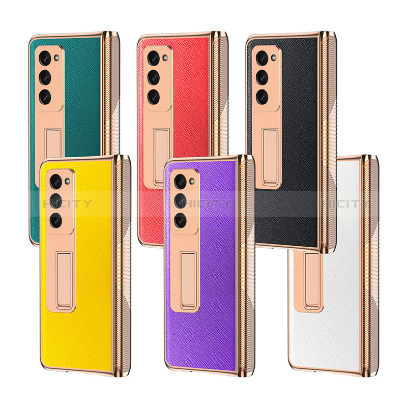 Funda Bumper Lujo Cuero y Plastico Mate Carcasa Z09 para Samsung Galaxy Z Fold2 5G