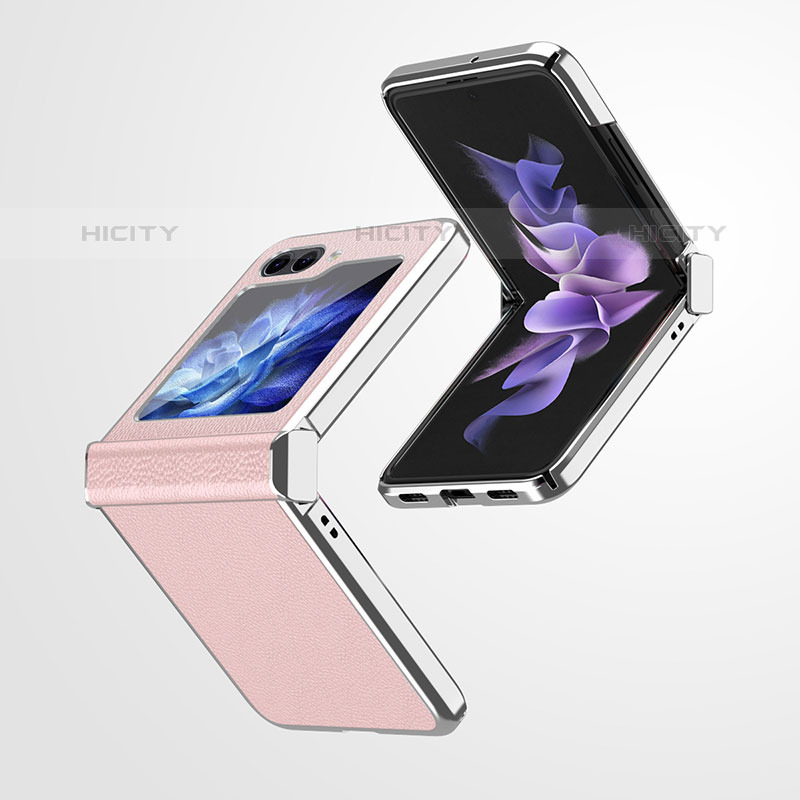 Funda Bumper Lujo Cuero y Plastico Mate Carcasa ZL1 para Samsung Galaxy Z Flip5 5G