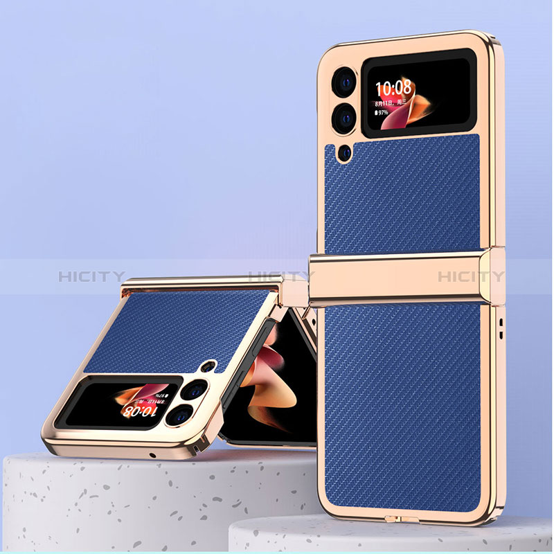 Funda Bumper Lujo Cuero y Plastico Mate Carcasa ZL2 para Samsung Galaxy Z Flip3 5G