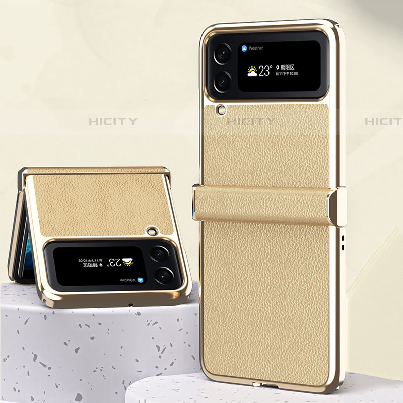 Funda Bumper Lujo Cuero y Plastico Mate Carcasa ZL2 para Samsung Galaxy Z Flip4 5G