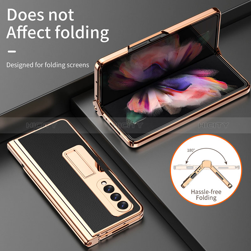 Funda Bumper Lujo Cuero y Plastico Mate Carcasa ZL2 para Samsung Galaxy Z Fold3 5G