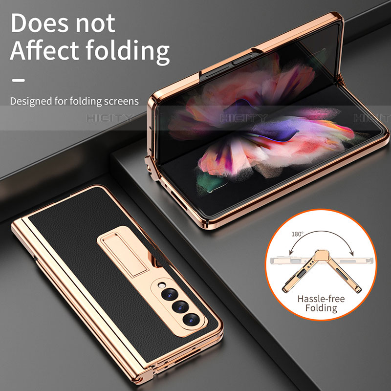 Funda Bumper Lujo Cuero y Plastico Mate Carcasa ZL2 para Samsung Galaxy Z Fold4 5G