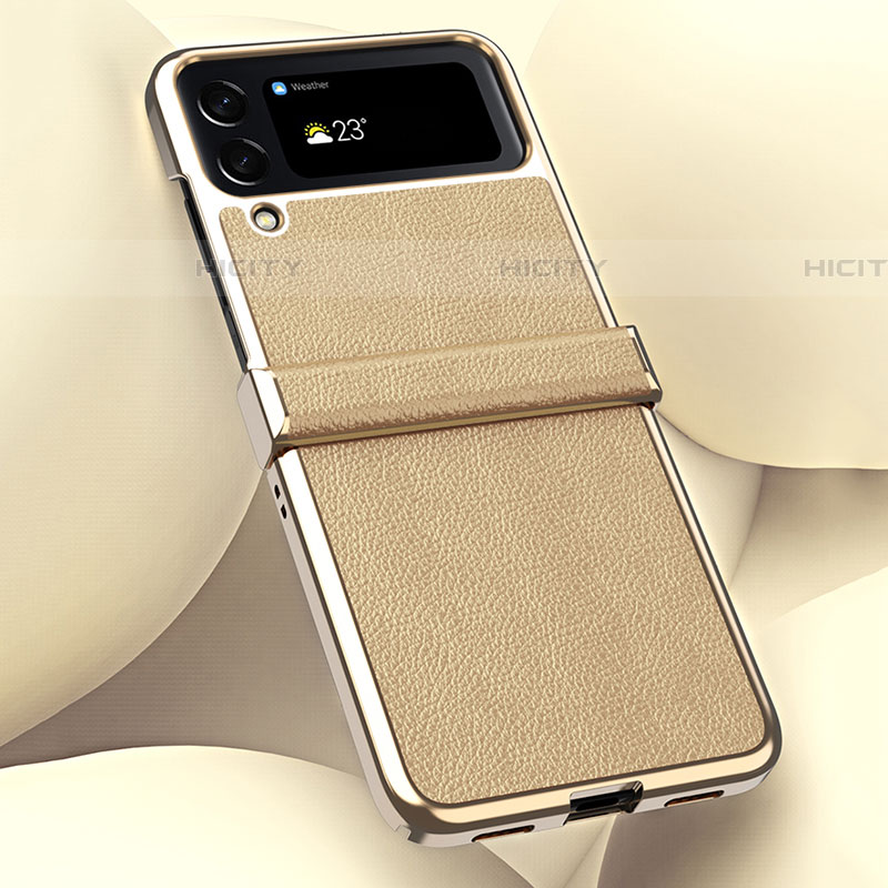 Funda Bumper Lujo Cuero y Plastico Mate Carcasa ZL3 para Samsung Galaxy Z Flip4 5G
