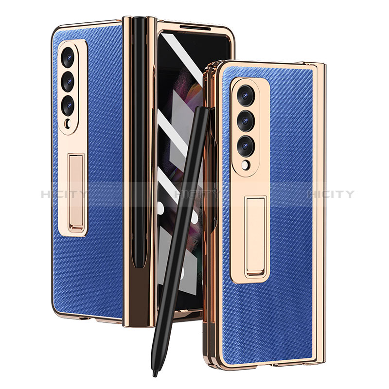 Funda Bumper Lujo Cuero y Plastico Mate Carcasa ZL3 para Samsung Galaxy Z Fold3 5G