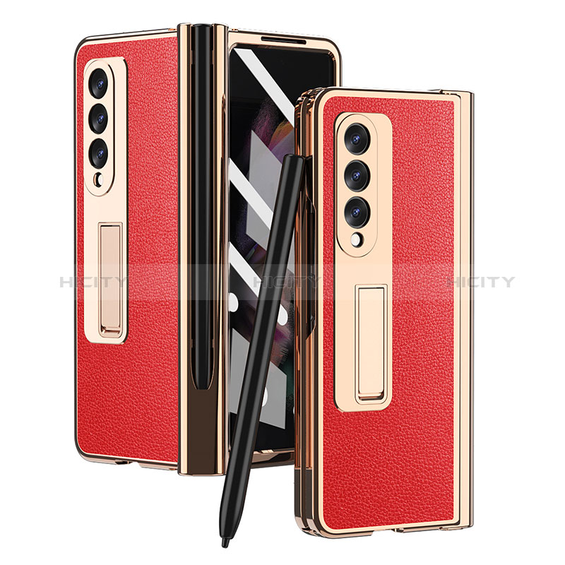 Funda Bumper Lujo Cuero y Plastico Mate Carcasa ZL4 para Samsung Galaxy Z Fold3 5G