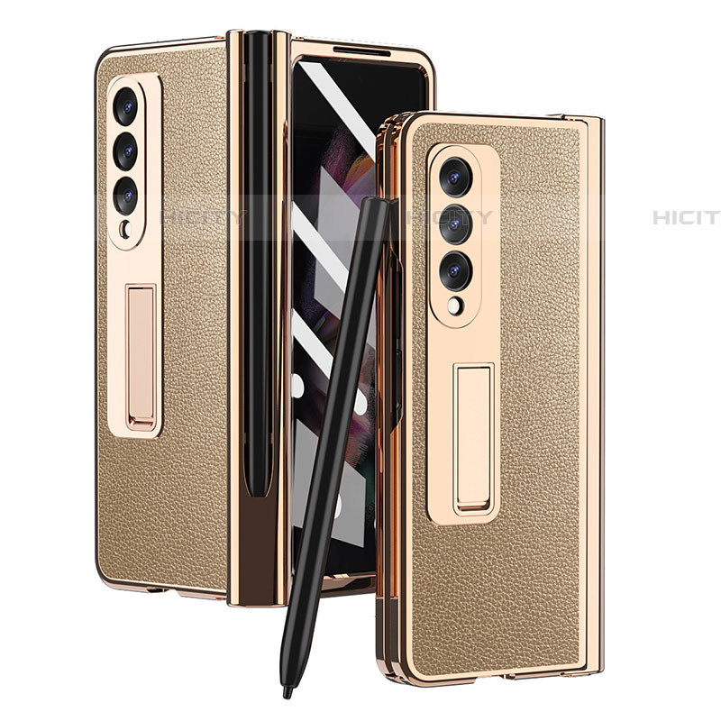 Funda Bumper Lujo Cuero y Plastico Mate Carcasa ZL4 para Samsung Galaxy Z Fold4 5G