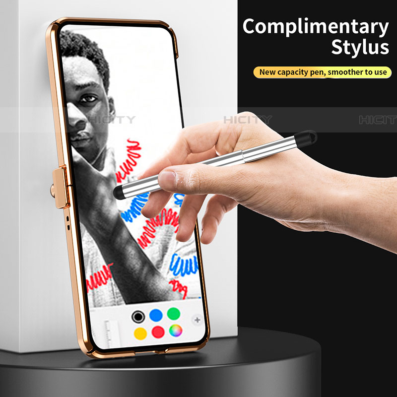 Funda Bumper Lujo Cuero y Plastico Mate Carcasa ZL5 para Samsung Galaxy Z Flip4 5G