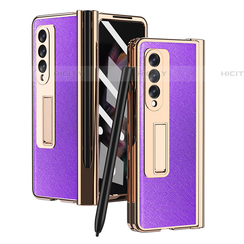 Funda Bumper Lujo Cuero y Plastico Mate Carcasa ZL5 para Samsung Galaxy Z Fold4 5G