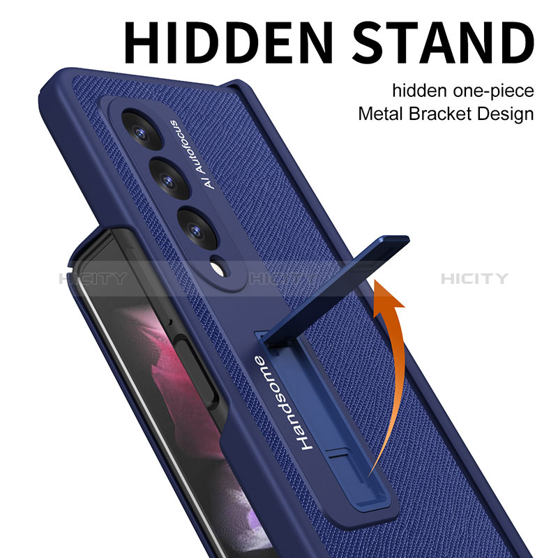 Funda Bumper Lujo Cuero y Plastico Mate Carcasa ZL7 para Samsung Galaxy Z Fold3 5G