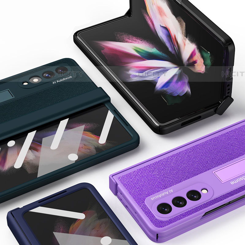 Funda Bumper Lujo Cuero y Plastico Mate Carcasa ZL7 para Samsung Galaxy Z Fold4 5G