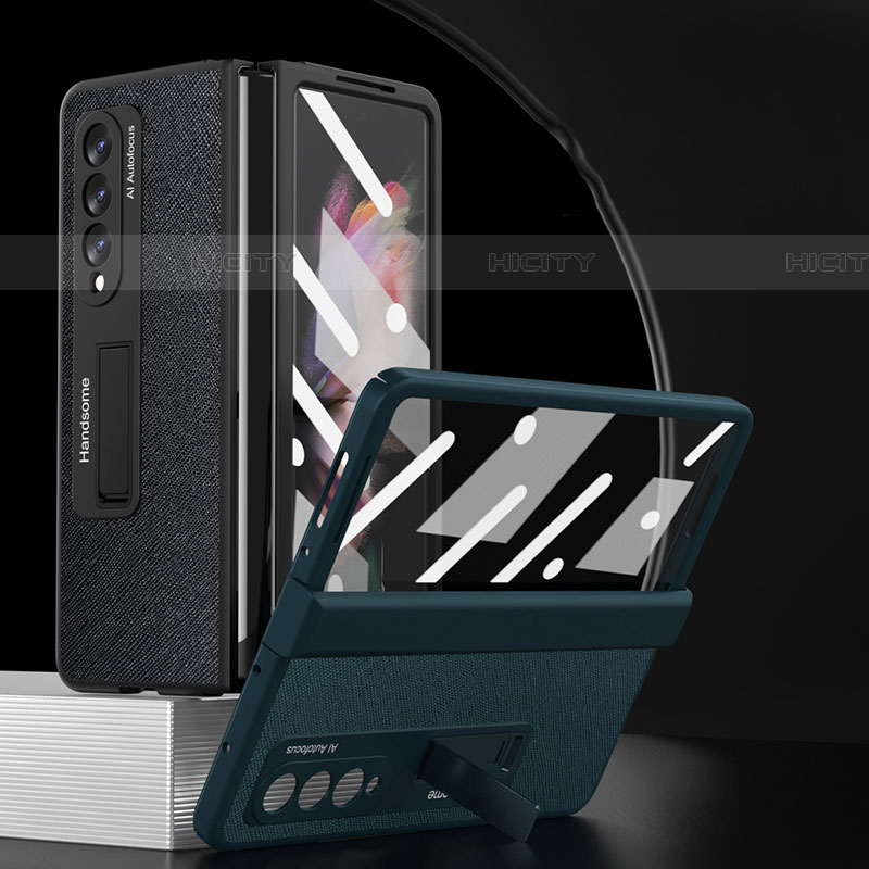 Funda Bumper Lujo Cuero y Plastico Mate Carcasa ZL7 para Samsung Galaxy Z Fold4 5G