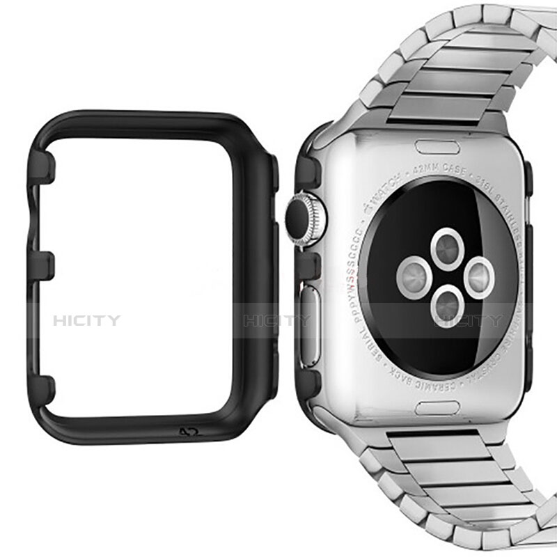 Funda Bumper Lujo Marco de Aluminio C01 para Apple iWatch 2 38mm Negro