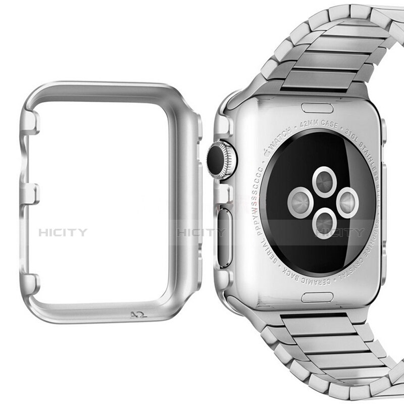 Funda Bumper Lujo Marco de Aluminio C01 para Apple iWatch 2 38mm Plata