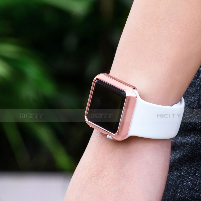 Funda Bumper Lujo Marco de Aluminio C03 para Apple iWatch 2 42mm Rosa