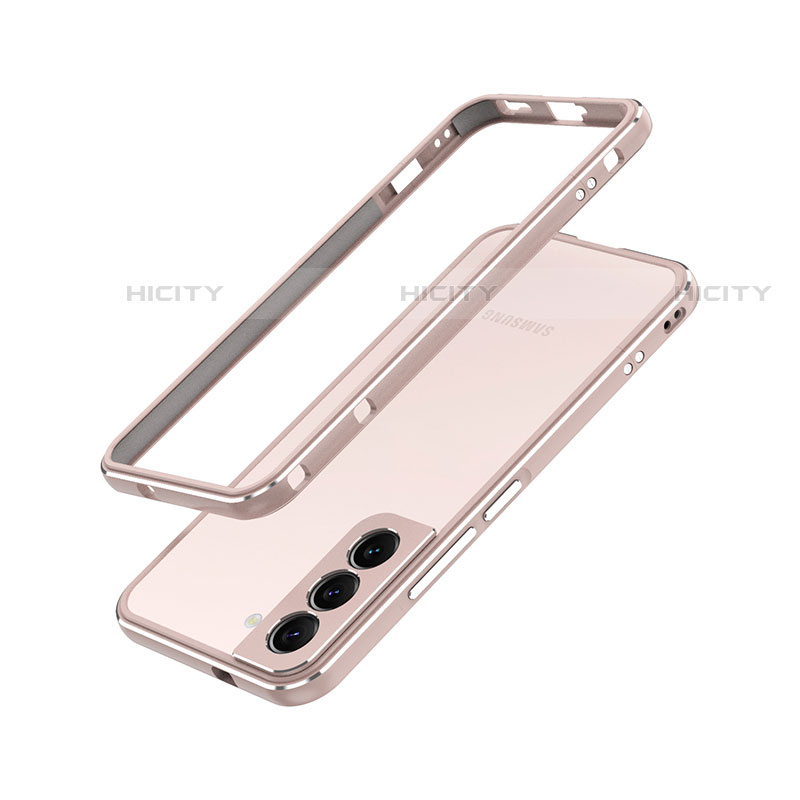 Funda Bumper Lujo Marco de Aluminio Carcasa A01 para Samsung Galaxy S21 5G Oro Rosa