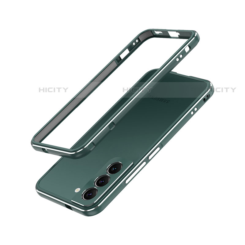 Funda Bumper Lujo Marco de Aluminio Carcasa A01 para Samsung Galaxy S21 FE 5G Verde