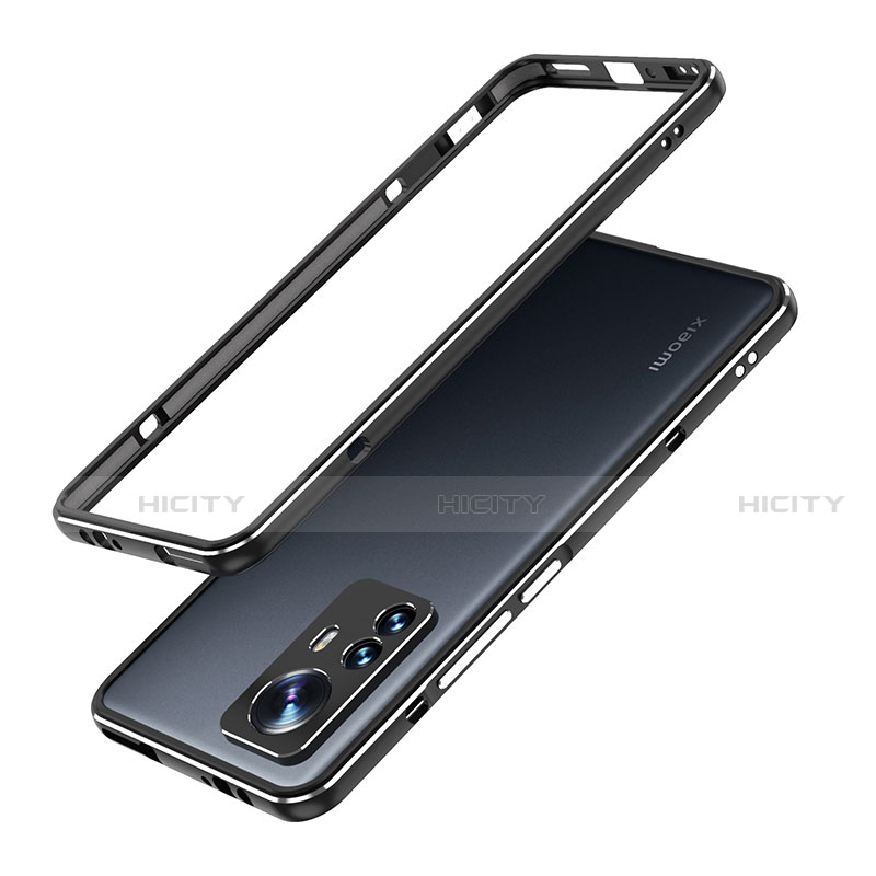 Funda Bumper Lujo Marco de Aluminio Carcasa A01 para Xiaomi Mi 12 5G Negro