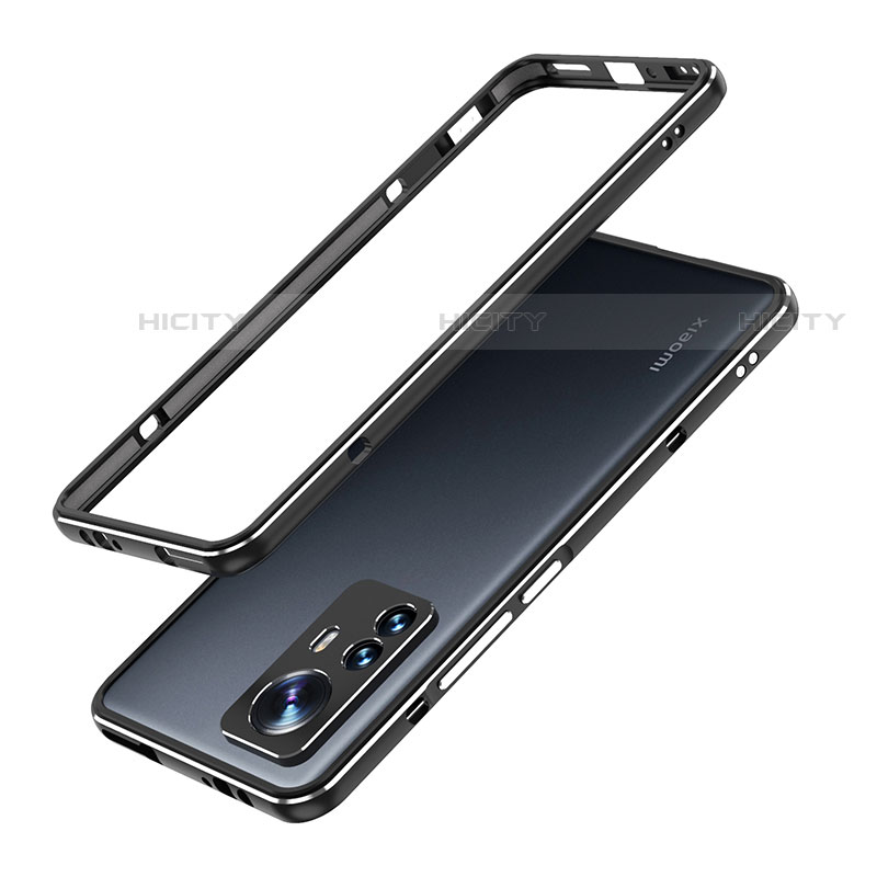 Funda Bumper Lujo Marco de Aluminio Carcasa A01 para Xiaomi Mi 12 Pro 5G Negro