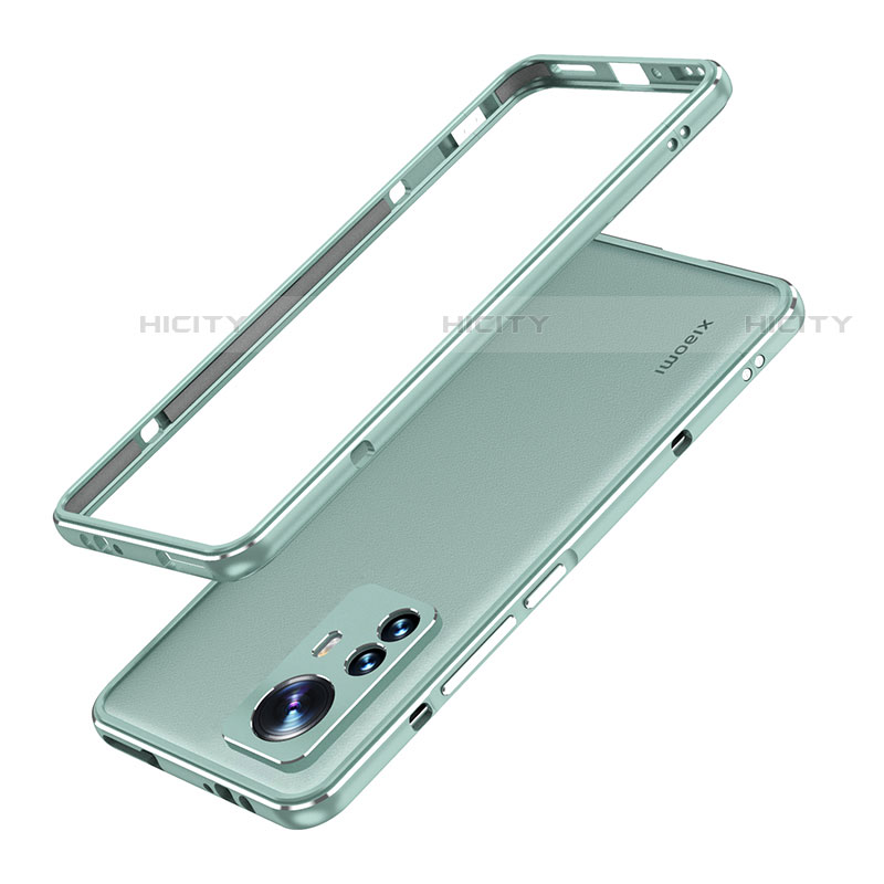 Funda Bumper Lujo Marco de Aluminio Carcasa A01 para Xiaomi Mi 12 Pro 5G Verde