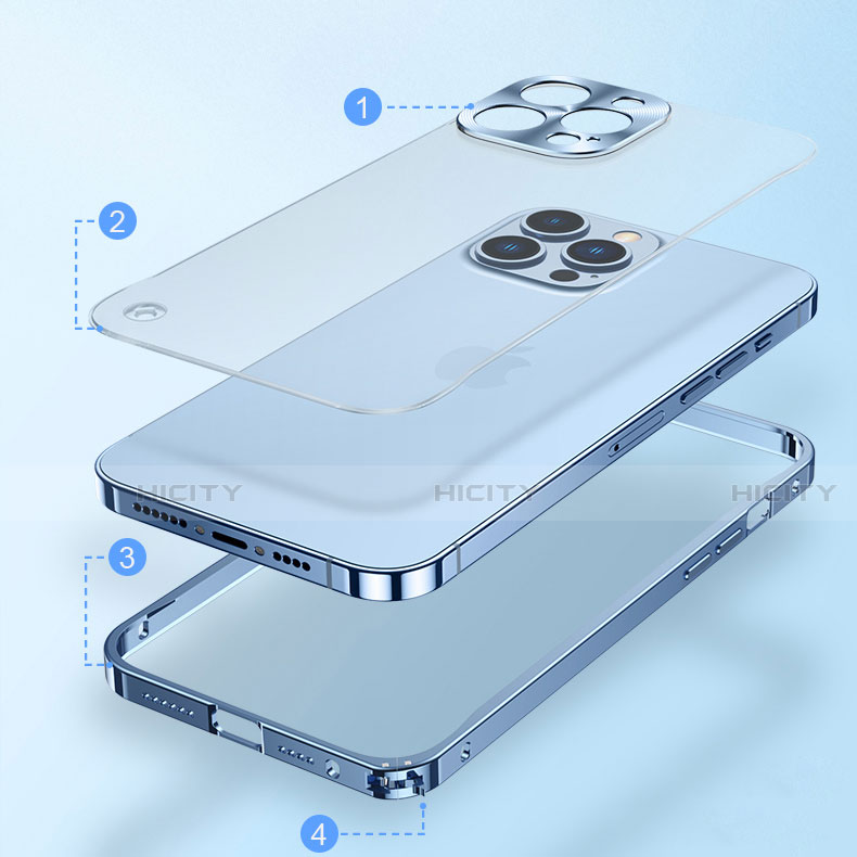 Funda Bumper Lujo Marco de Aluminio Carcasa A04 para Apple iPhone 13 Pro Max