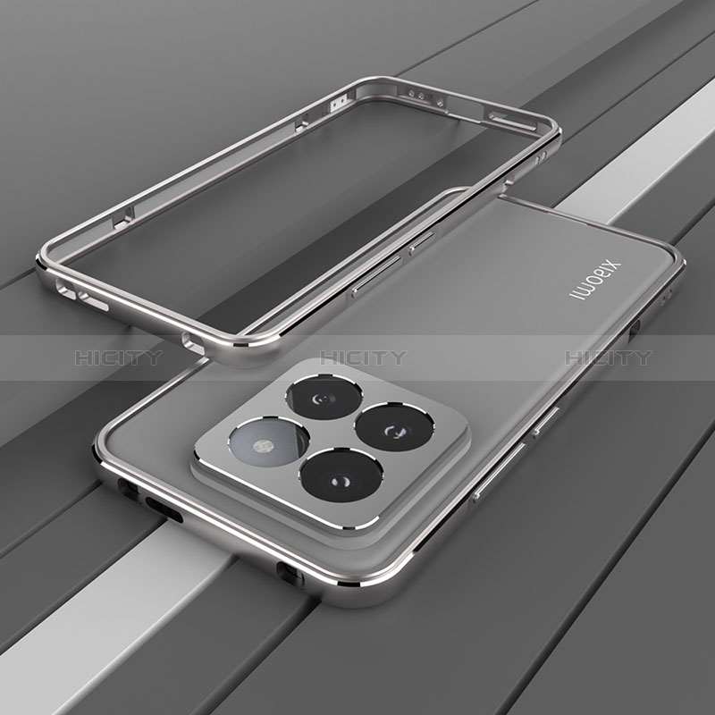 Funda Bumper Lujo Marco de Aluminio Carcasa JZ2 para Xiaomi Mi 14 5G Gris Oscuro