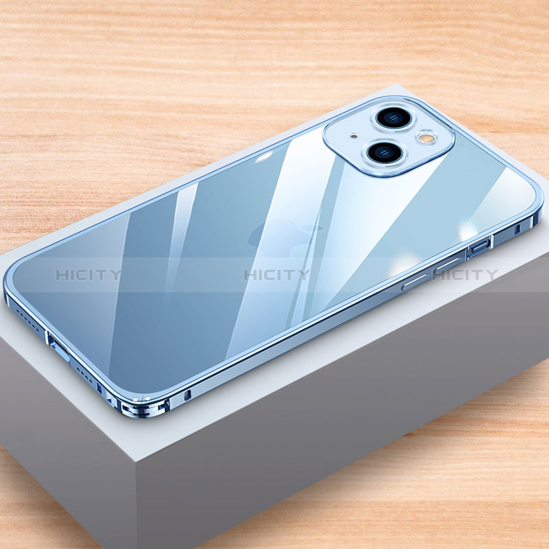 Funda Bumper Lujo Marco de Aluminio Carcasa LK1 para Apple iPhone 13 Azul