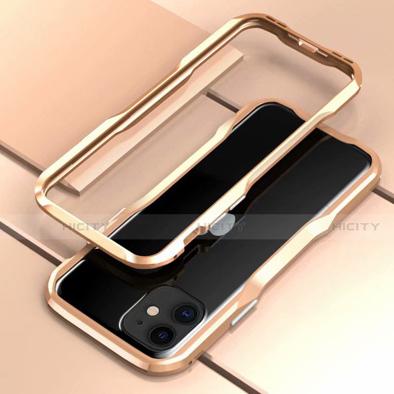 Funda Bumper Lujo Marco de Aluminio Carcasa para Apple iPhone 11 Oro