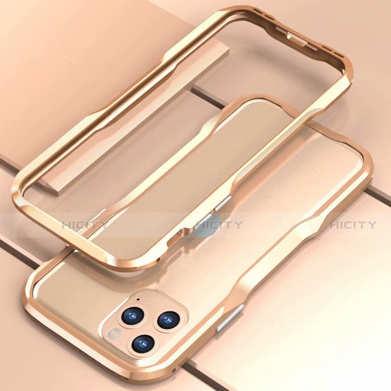 Funda Bumper Lujo Marco de Aluminio Carcasa para Apple iPhone 11 Pro Oro
