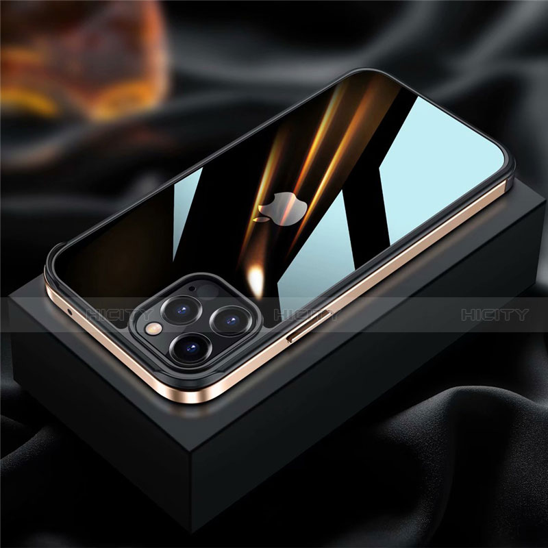 Funda Bumper Lujo Marco de Aluminio Carcasa para Apple iPhone 12 Pro Max Oro