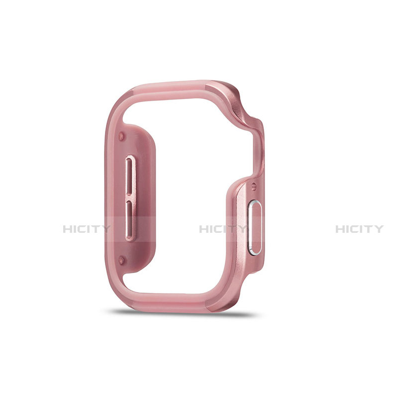 Funda Bumper Lujo Marco de Aluminio Carcasa para Apple iWatch 5 44mm Oro Rosa
