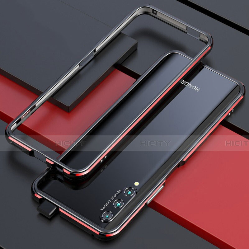 Funda Bumper Lujo Marco de Aluminio Carcasa para Huawei Honor 9X Pro Rojo y Negro